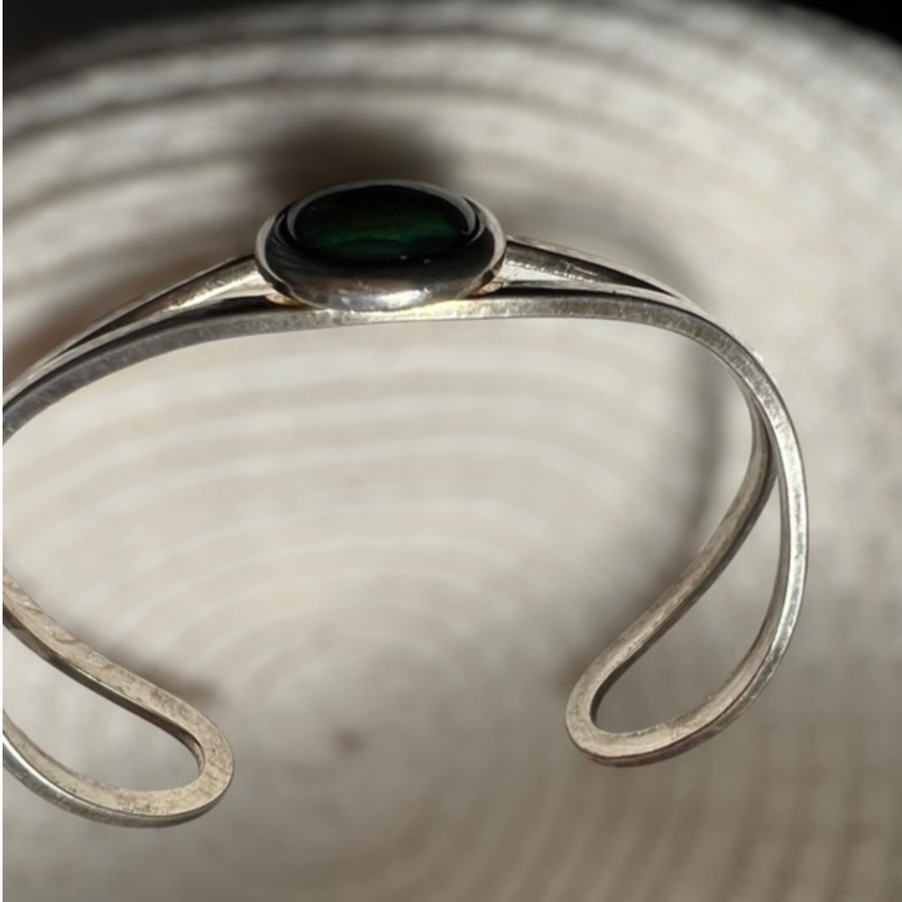 Irish Gemstone Silver Adjustable Bangle - Picture 2 of 3